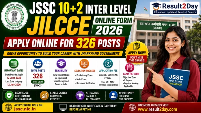 JSSC 10+2 Inter Level JILCCE Online Form 2026
