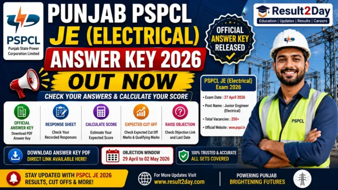 Punjab PSPCL JE Electrical Answer Key 2026 Out